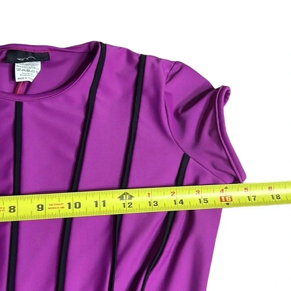 Modest Sea, swim top dress. women Small. Purple,black stripes , cap sleeves, EC - Picture 7 of 14
